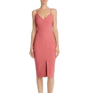 LIKELY Brooklyn Front-Slit Pink Wood Dress